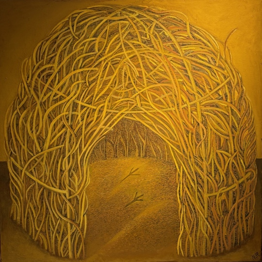 Maria Hillfon  www.hillfon.com  Hyddan - The Hut 130x130 målningar, paintings